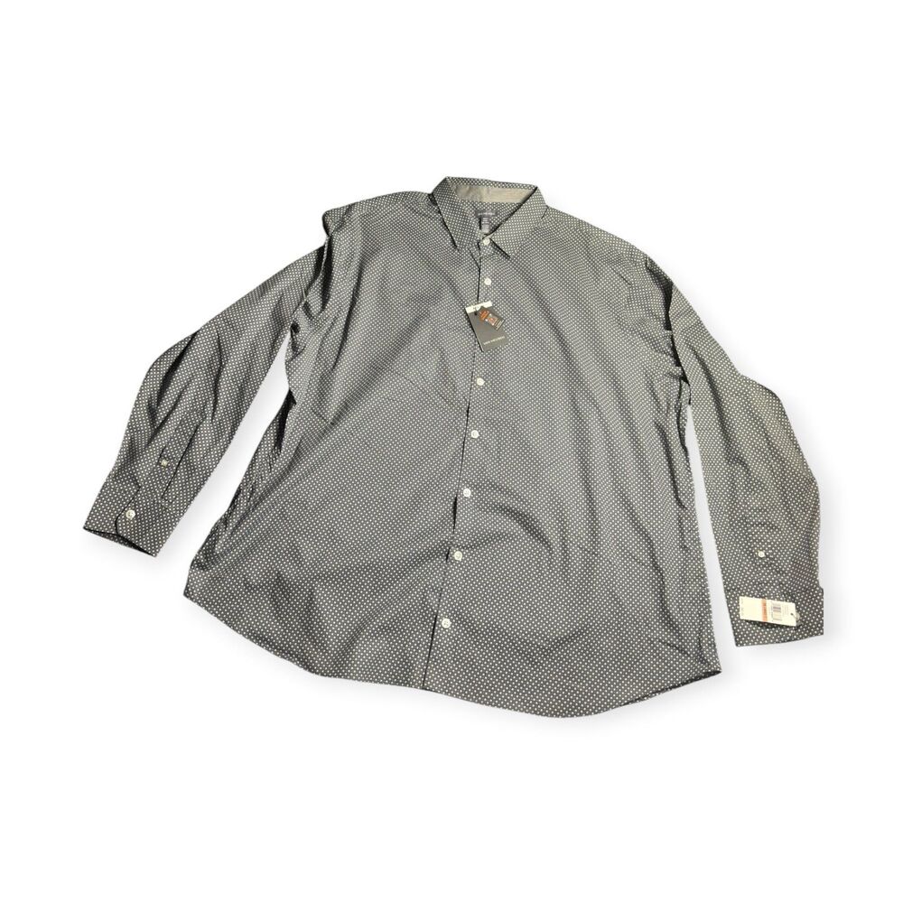 Van Heusen Long Sleeve Dress Shirt Grey 20-20.5 Tall Fit Size 3XLT‎ Stretch BNWT